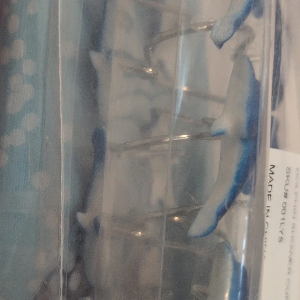Dolphin‎ Fish Ocean Shower Curtain And Hook Set Nip